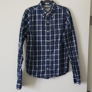 A&F Blue Plaid Button Down - Muscle Fit - M